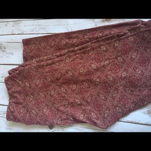 Lularoe maroon and yellow leggings - TC